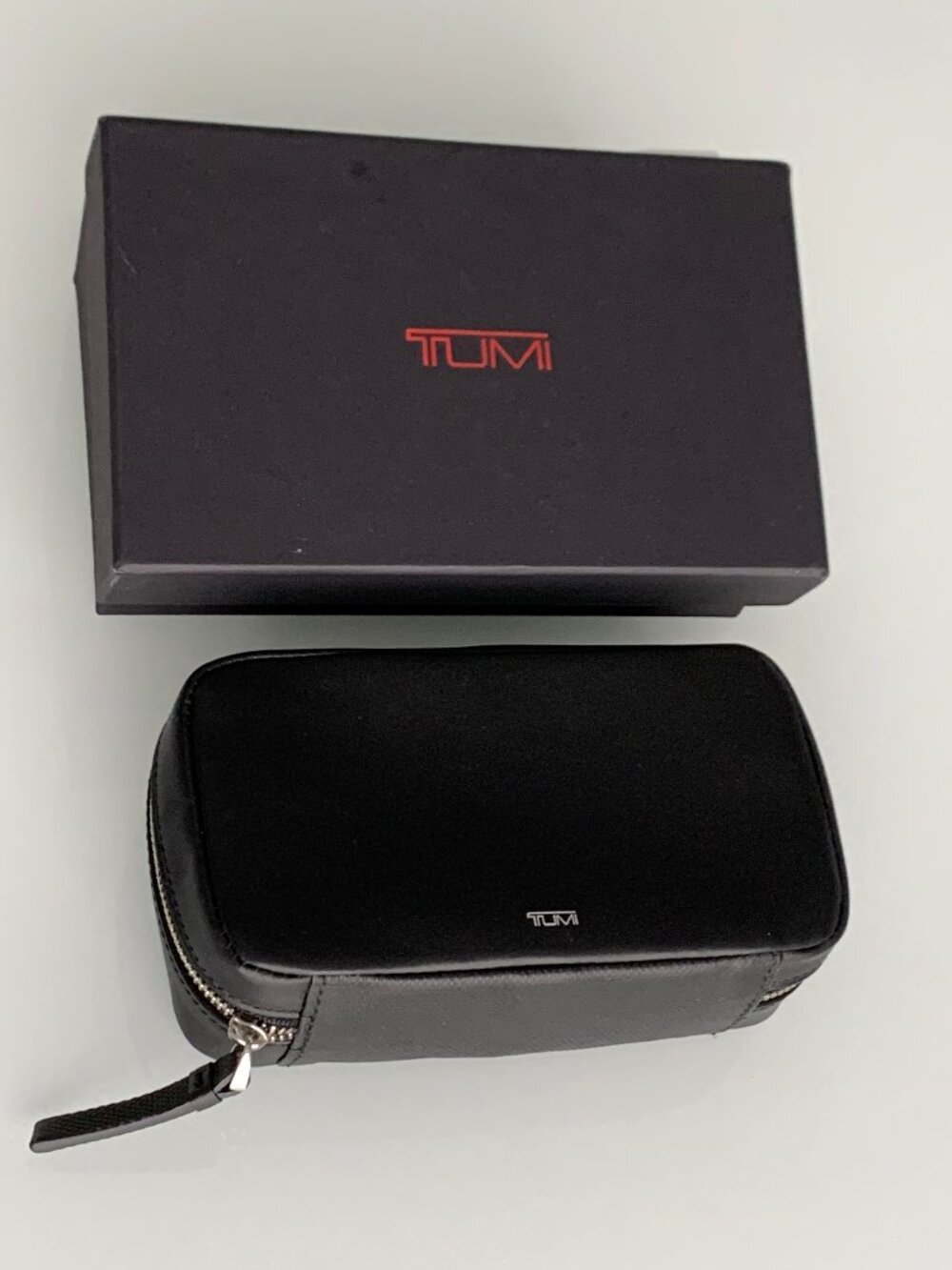 TUMI Black Leather Multiple Pockets Jewelry Case